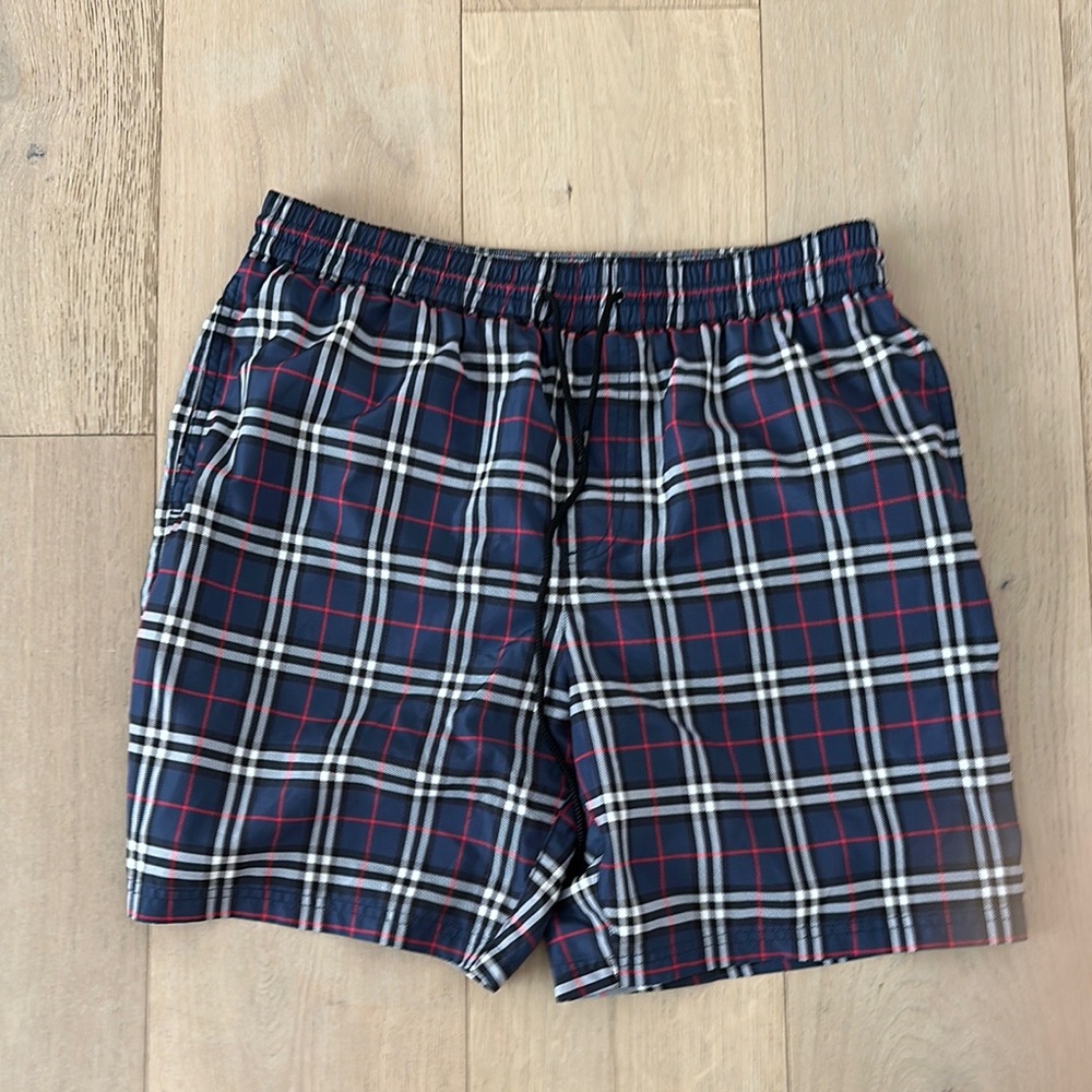 Plaid Men's Shorts in Navy and Red